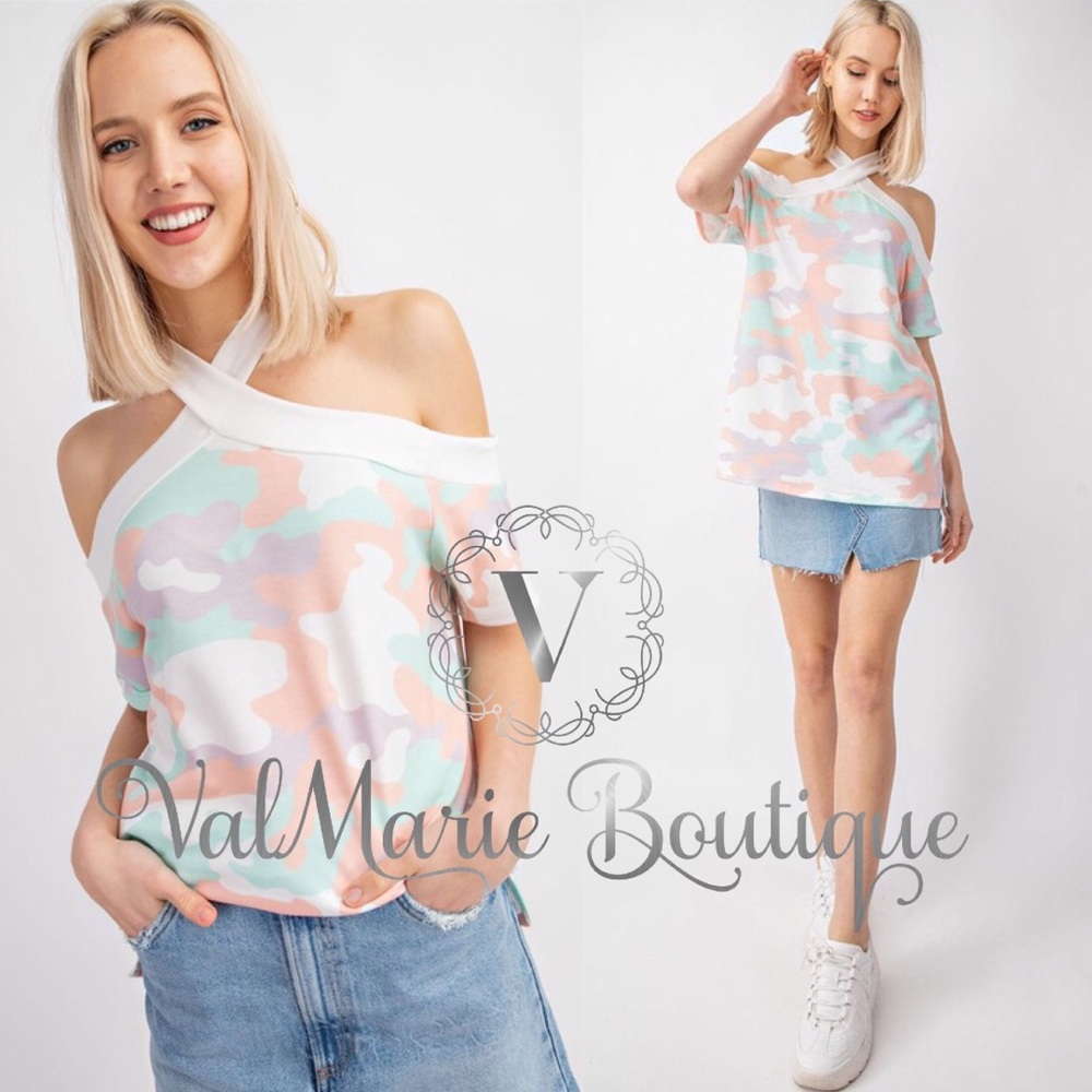 SHERBET SUNRISE pastel Camo top - Picture 4 of 7